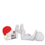 3d model figure relax and christmas hat drawing