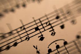 Music Notes on Sheet, macro
