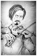violinist musician black and white