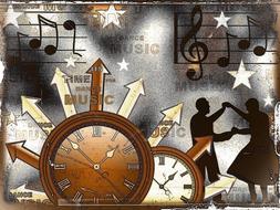 dancing abstract music background drawing