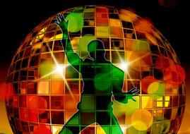 silhouette girl man disco drawing