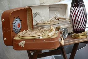 vintage portable Gramophones