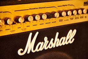front panel of Marshall Music Amplifier