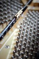 metal buttons on the piano close up