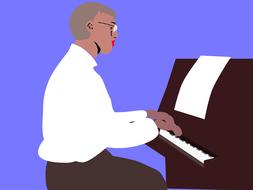 pianist person drawing