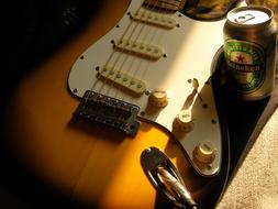 Guitar and Beer in can