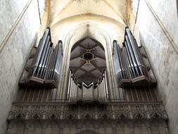 big Organ instrument in old Church