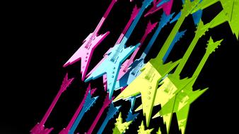colorful star as a electric guitars, digital art