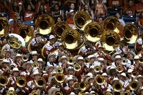 big Brass Band plays on College football game, usa, texas