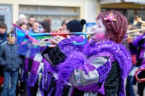 colorful carnival with musical instruments