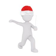 figurine in a santa hat in a pose