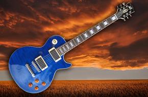 E Guitar Instrument red sunset