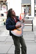 Guitarist, grunge Street Musician