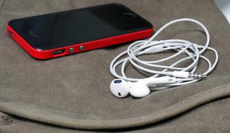 Headphones and red phone