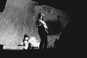 concert singer Courtney Live in black and white background