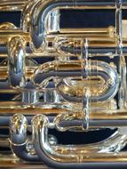 shiny trumpets of brass musical instrument