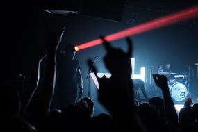 People Crowd Rock ights dark night