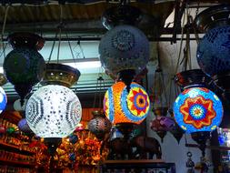 colorful Oriental Lights in shop