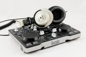 Mixer Headphones Audio black and white