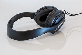 Headphones Earphones Music black blue