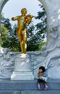 Golden Statue and child