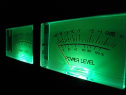 Analog Volume Level Meter at darkness