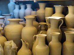 white Ceramic pots vessels