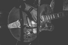 Guitar Music Sound black and white