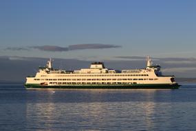 Sea ferry with passengers on the ship