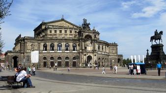 Semper Opera Building and people