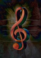 red clef on dark background