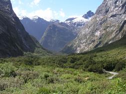 mountain landscape of new zealand on a sunny day