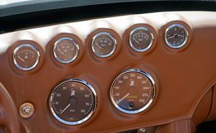 brown dashboard of car