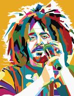 abstract portrait of a singer
