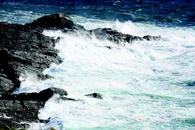 Sea Surf at black rocks, Ireland