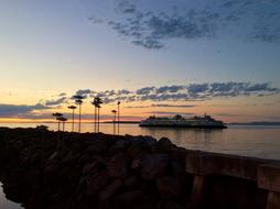 Beautiful and colorful sunset above Puget Sound