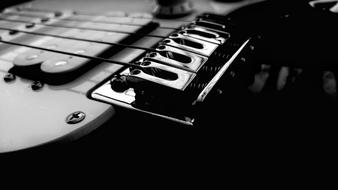 Guitar bridge with Strings, Black And White