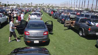 parking lot at Coachella Music Festival, usa, california