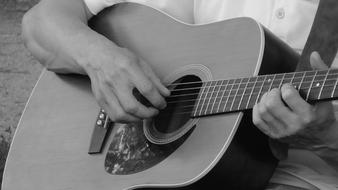 Guitar Play black and white