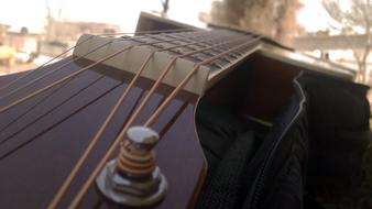 guitar strings in closeup