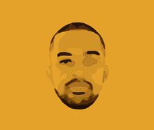 black music, african man face, drawing