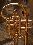 Flugelhorn, detail of Brass Instrument