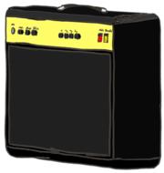 amplifier guitar black yellow