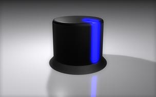 black and blue Potentiometer, render