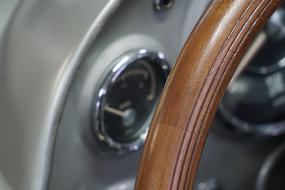 Oldtimer wooden steering wheel
