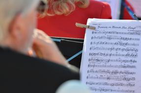 musician in front of music sheet