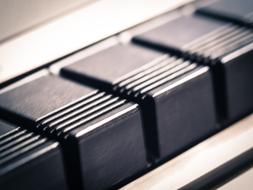 tape recorder keys close-up