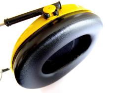 Music Headphones yellow black on white