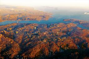 bird's eye view of panorama of the Bosphorus and Istanbul