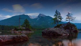 scenic Alpine Lake at Twilight, germany, bavaria